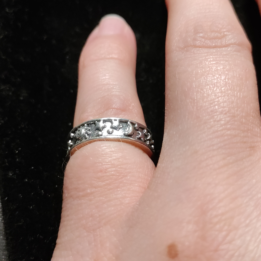 NEW Silver Sun Moon Stars Ring